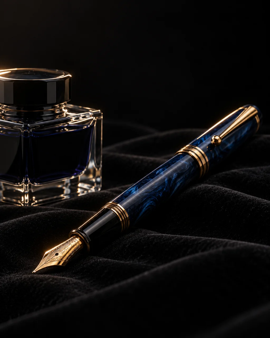 Fountain Pen and Inkwell · Dark Luxury