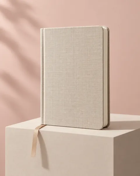 Linen-bound Notebook · Pastel Plinth Studio