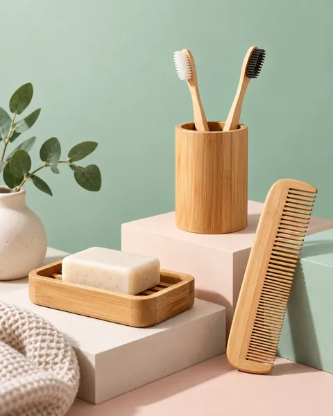 Bamboo Bath Set · Pastel Plinth Studio