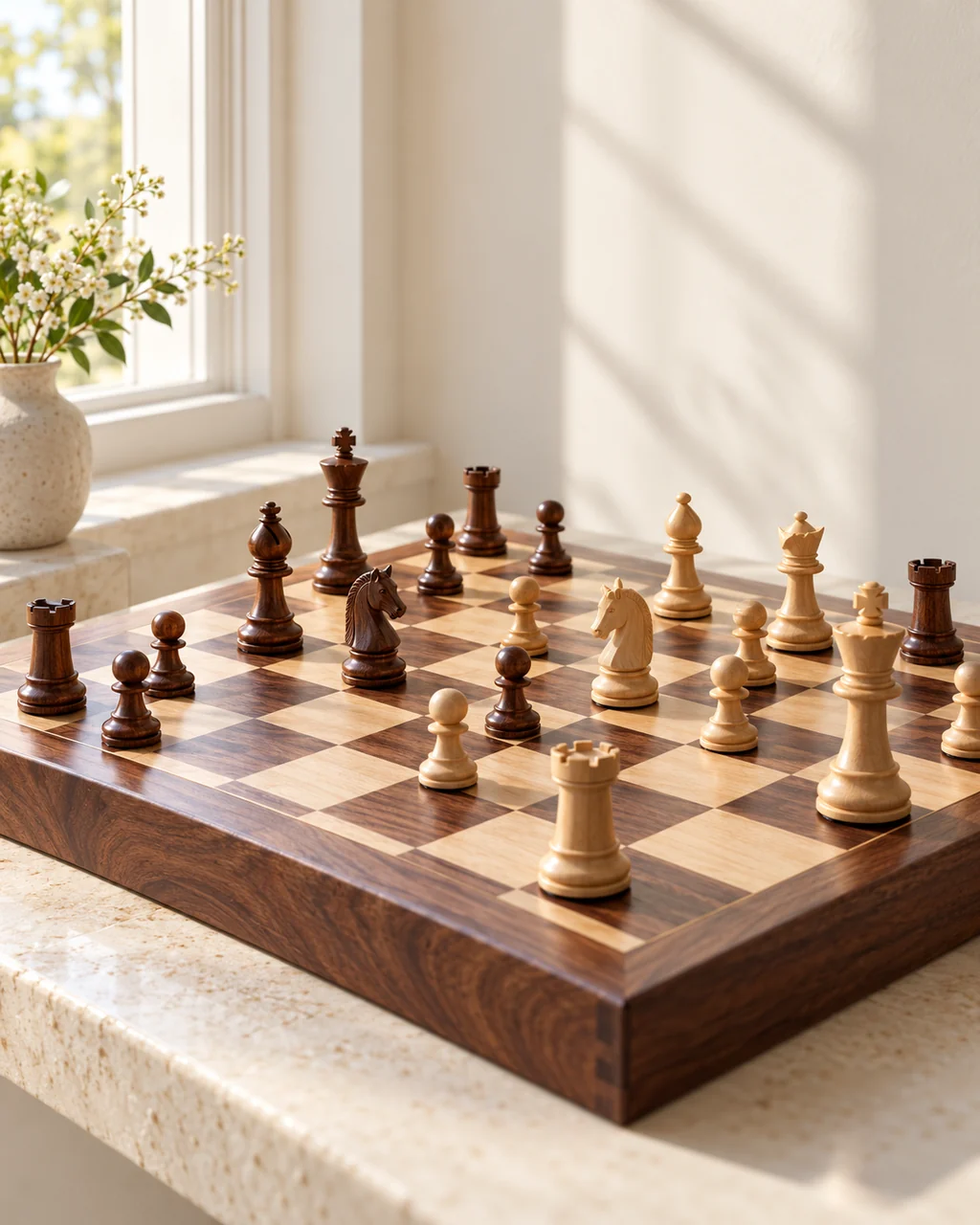 Wooden Chess Set · Morning Windowsill