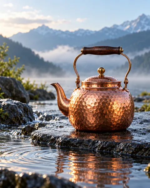 Hammered Copper Kettle · Wet Stone and Ripples