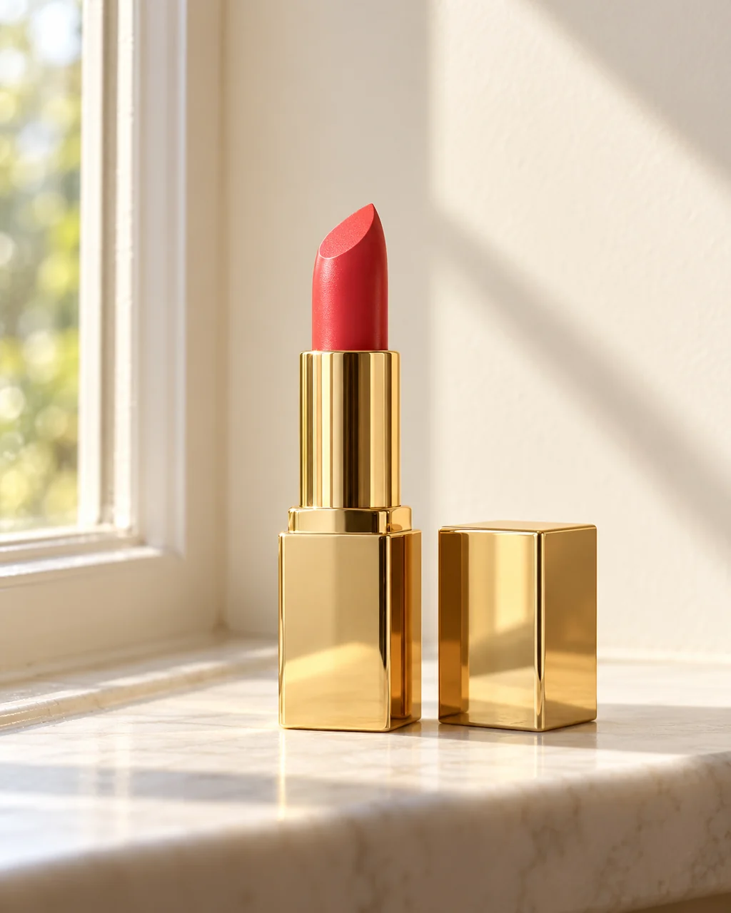 Gold Lipstick Tube · Morning Windowsill