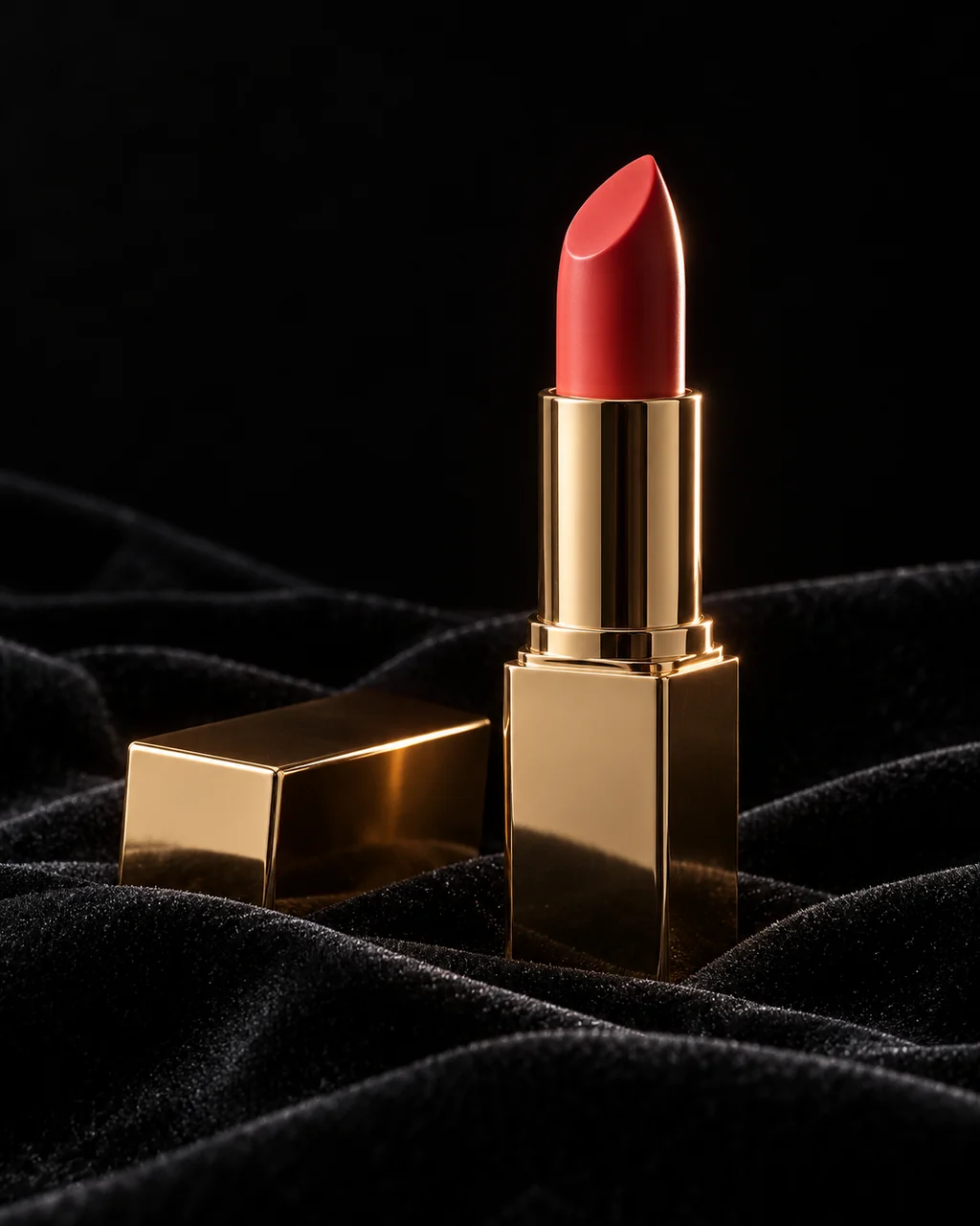 Gold Lipstick Tube · Dark Luxury