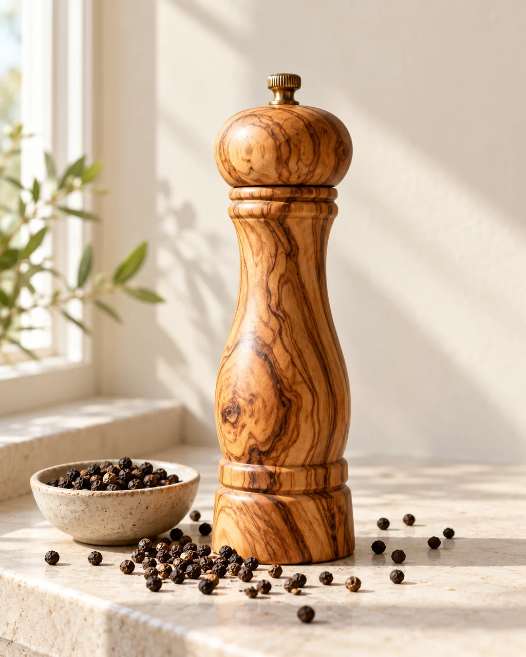 Wooden Pepper Mill · Morning Windowsill