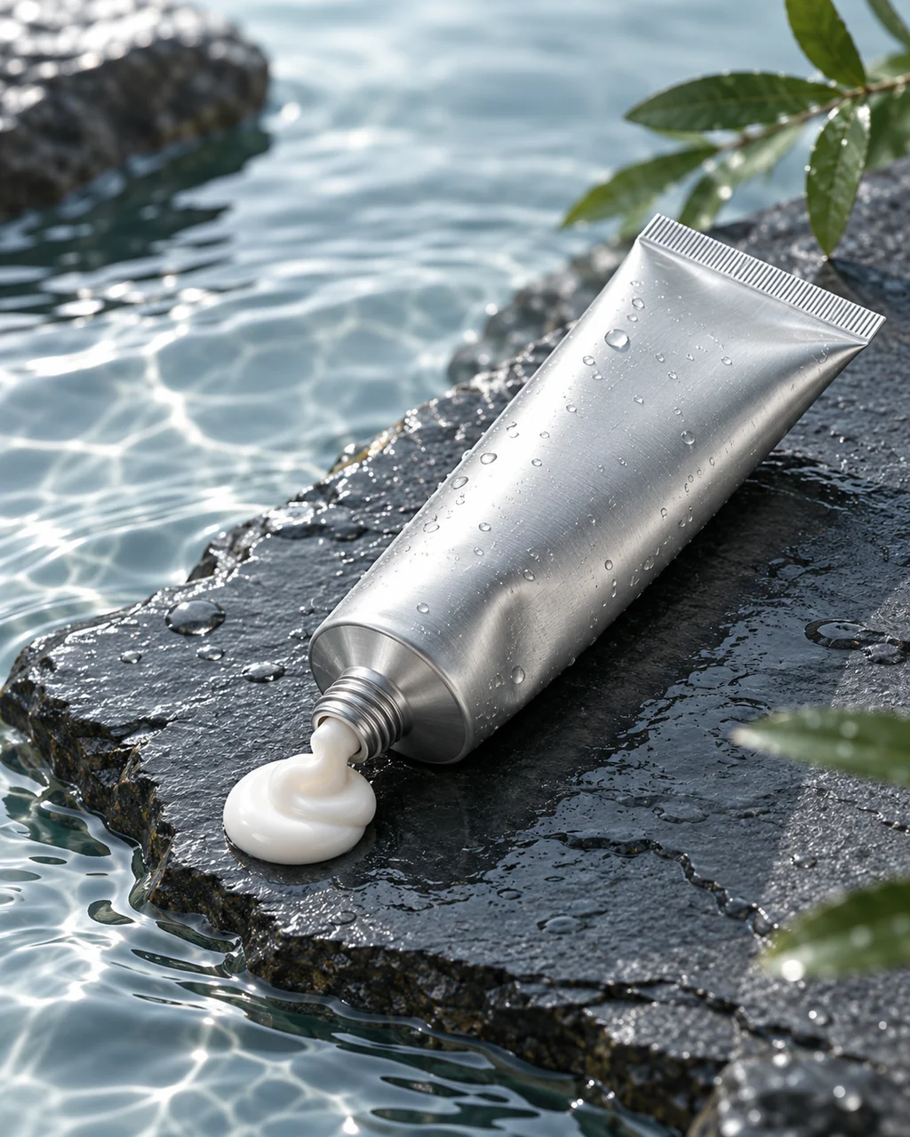Hand Cream Tube · Wet Stone and Ripples