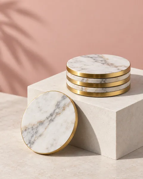 Marble Coaster Set · Pastel Plinth Studio