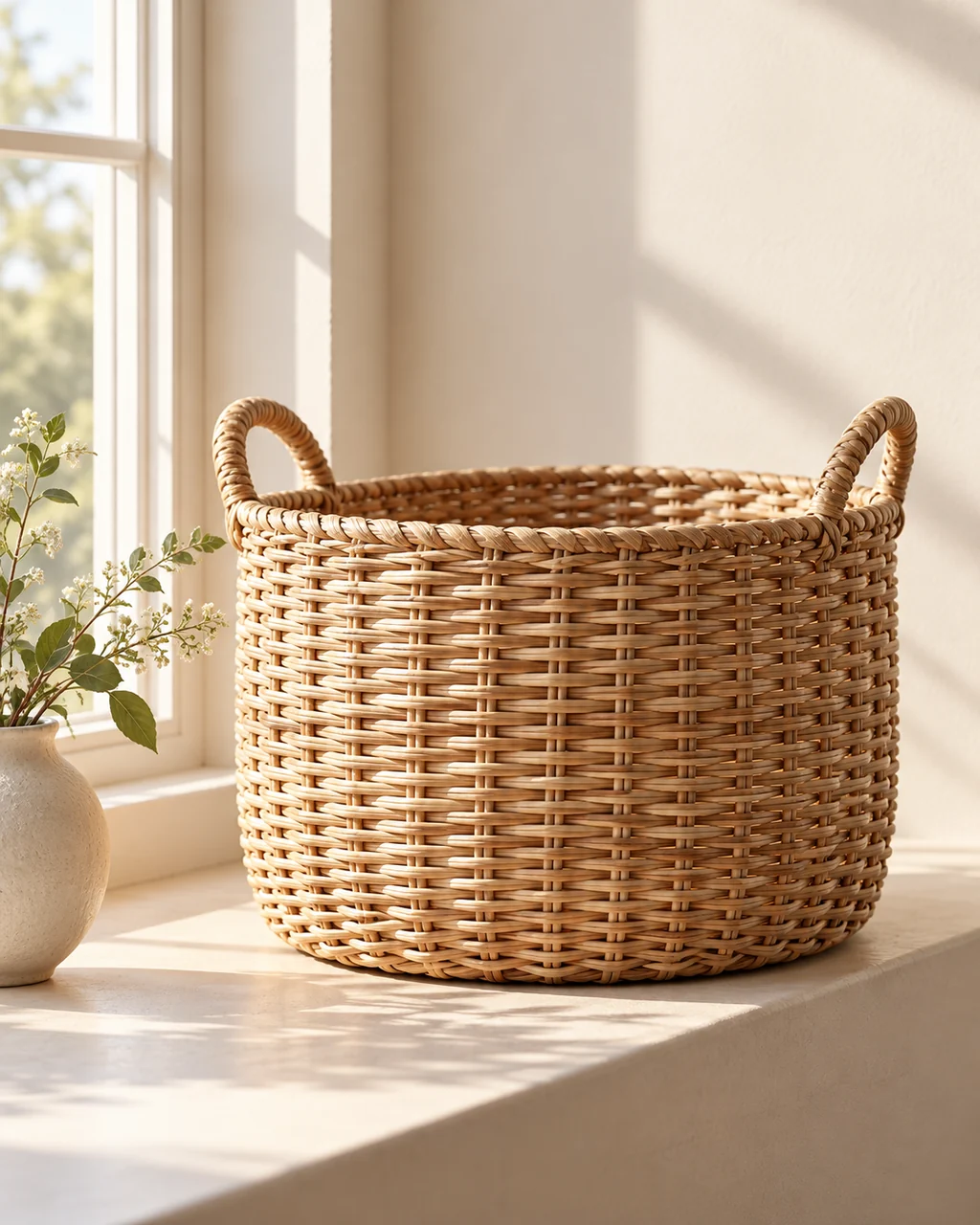 Woven Rattan Basket · Morning Windowsill