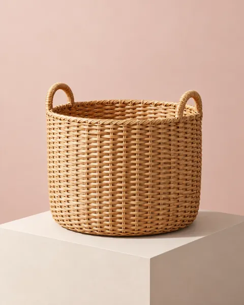 Woven Rattan Basket · Pastel Plinth Studio