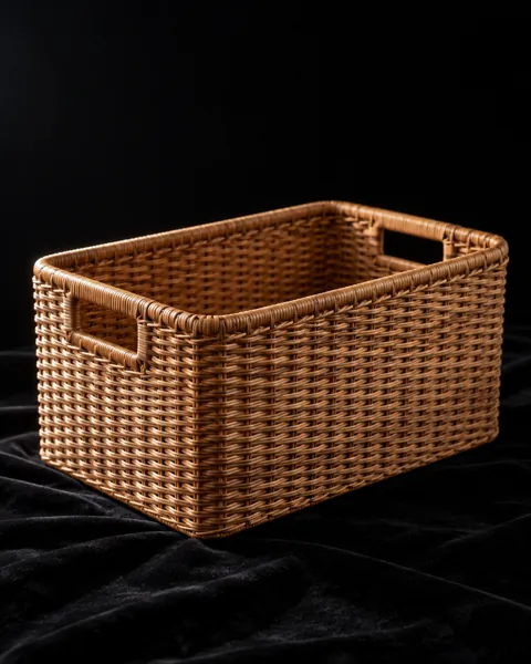 Woven Rattan Basket · Dark Luxury