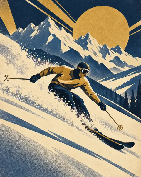 Alpine Ski Slope · Art Deco Elegance