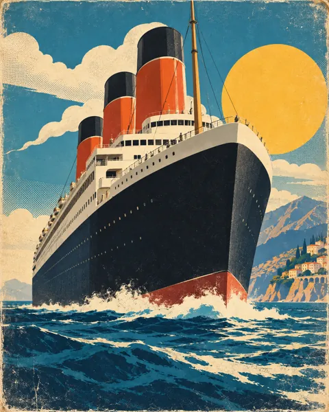 Ocean Liner · Mid-century Travel Poster