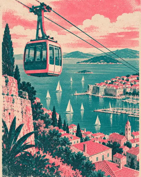Harbor Cable Car · Risograph Print
