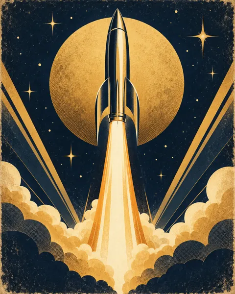 Retro Rocket Launch · Art Deco Elegance