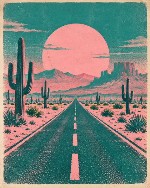 Desert Highway · Risograph Print