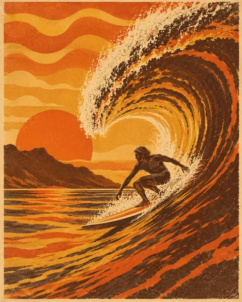 Surfer on a Wave · Seventies Warm Tones