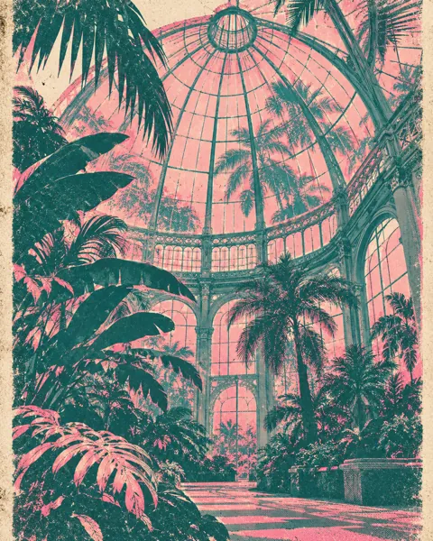 Botanical Glasshouse · Risograph Print