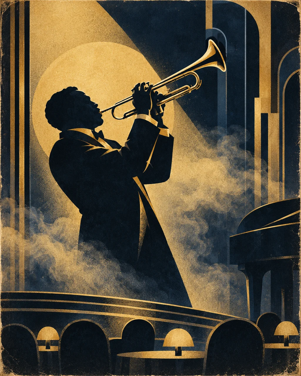Jazz Trumpet Silhouette · Art Deco Elegance