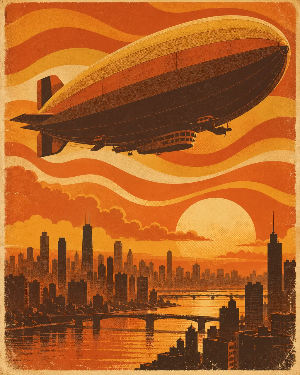 Airship Over the City · Seventies Warm Tones