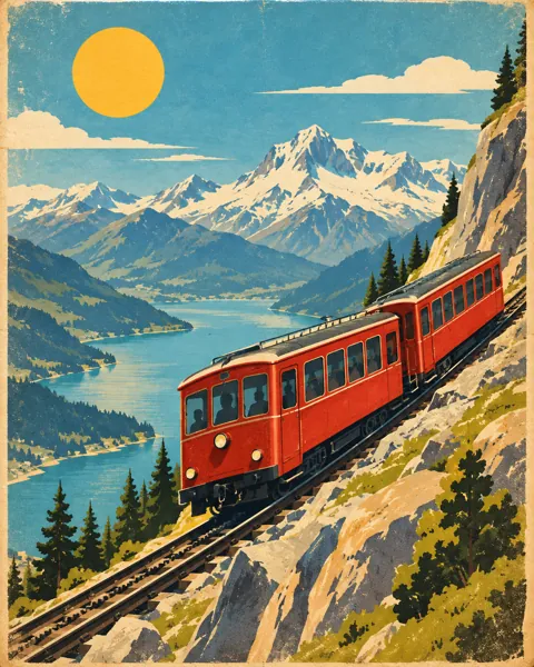 Mountain Cog Railway · Mid-century Travel Poster