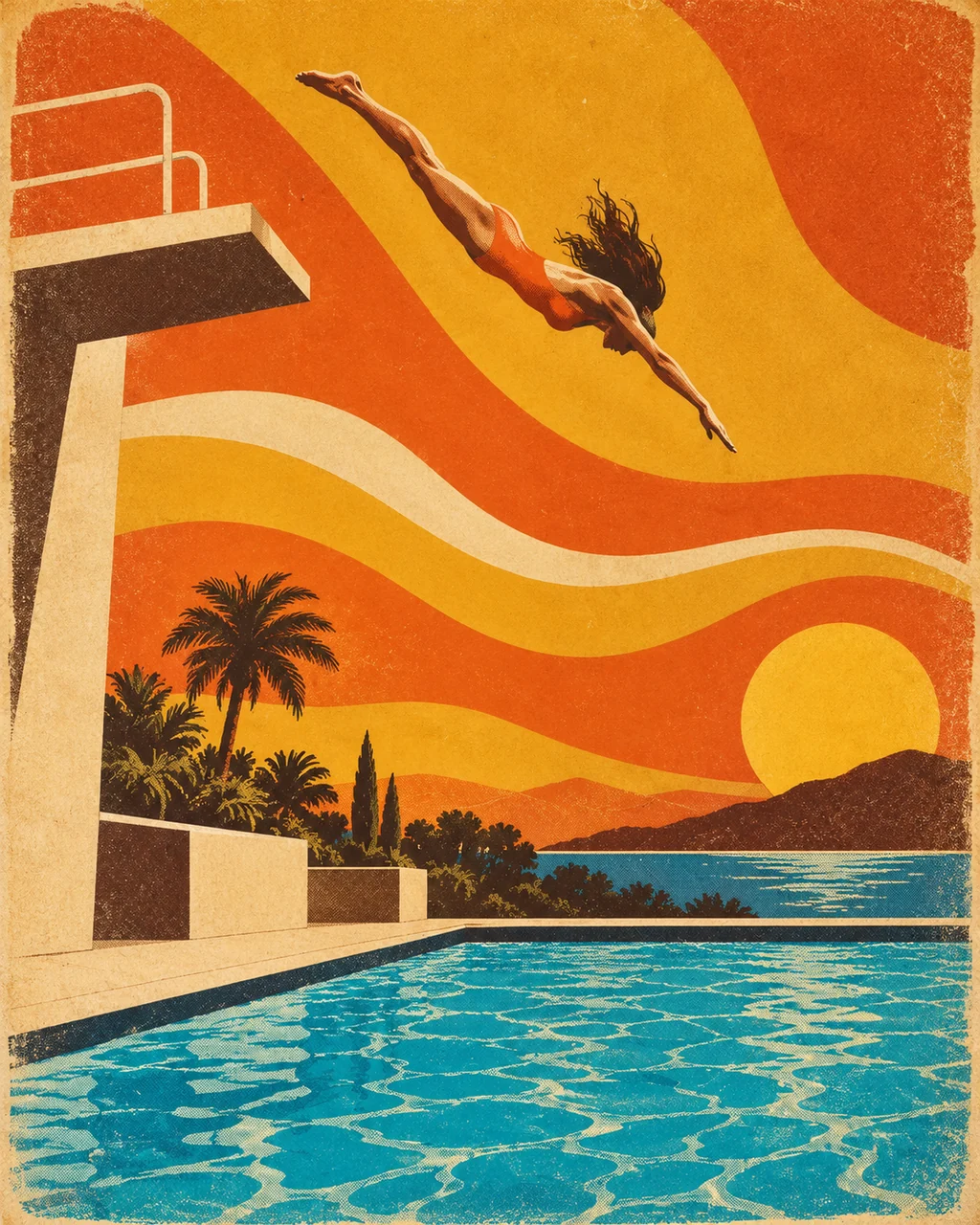 Summer Pool Diver · Seventies Warm Tones