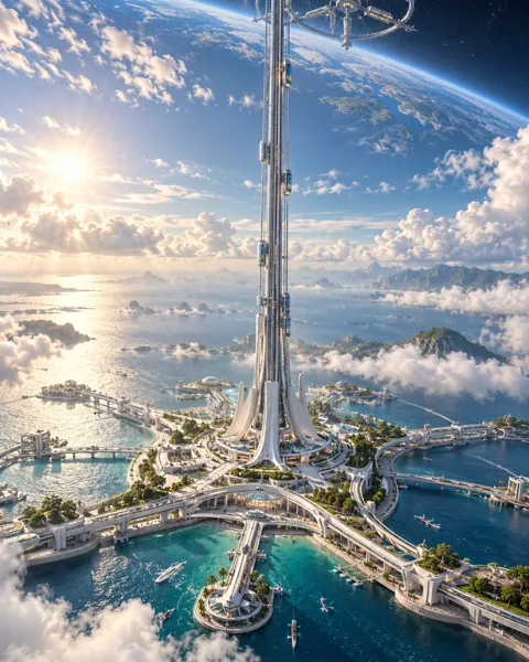 Orbital Space Elevator · Utopian Daylight