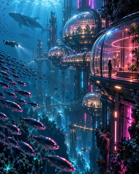 Underwater Habitat · Neon Cyberpunk