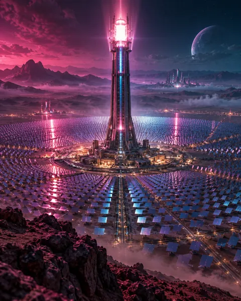 Desert Solar Megastructure · Neon Cyberpunk