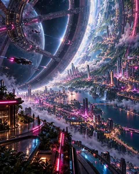 Ring Habitat Horizon · Neon Cyberpunk