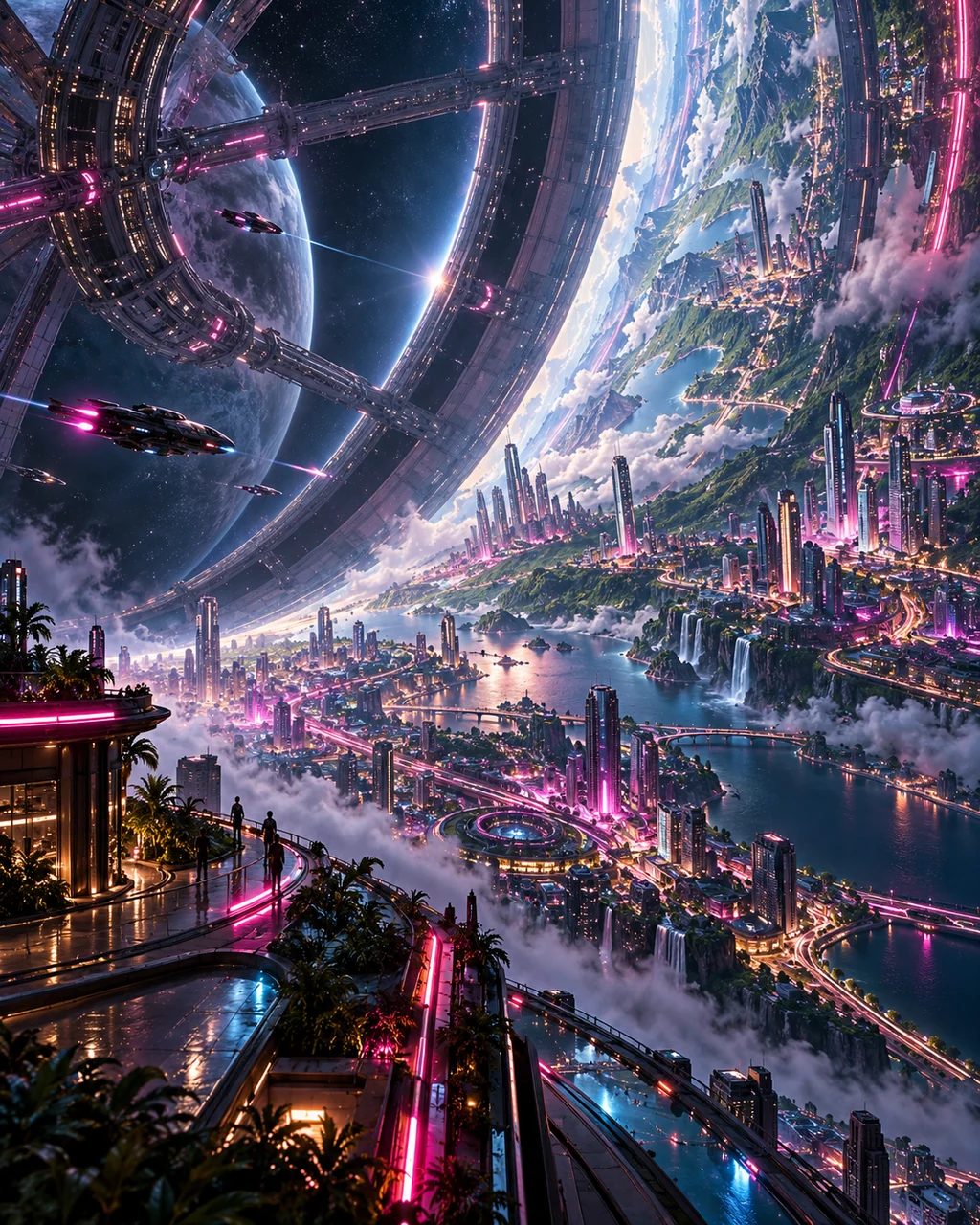 Ring Habitat Horizon · Neon Cyberpunk