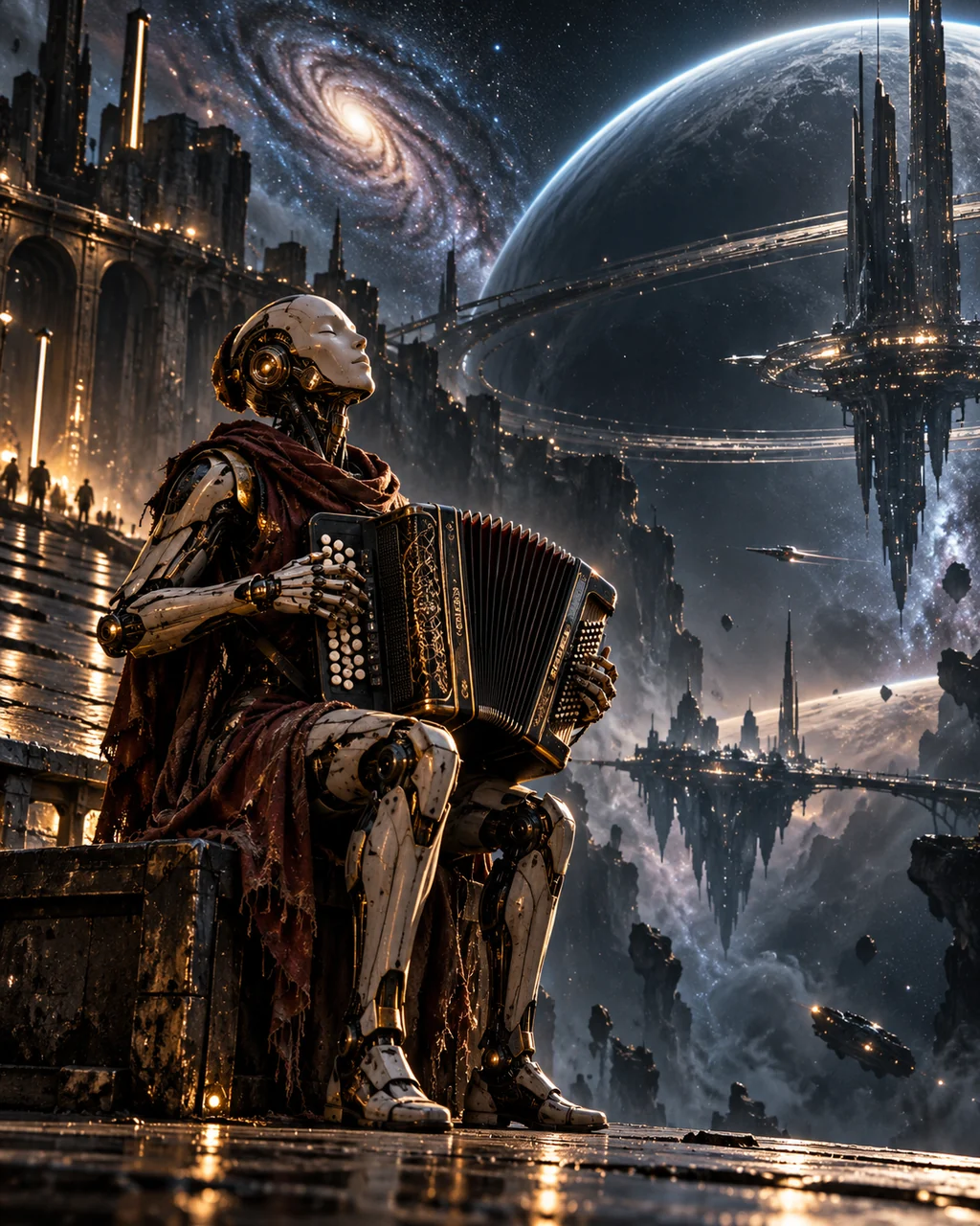 Android Street Musician · Dark Cosmic Void