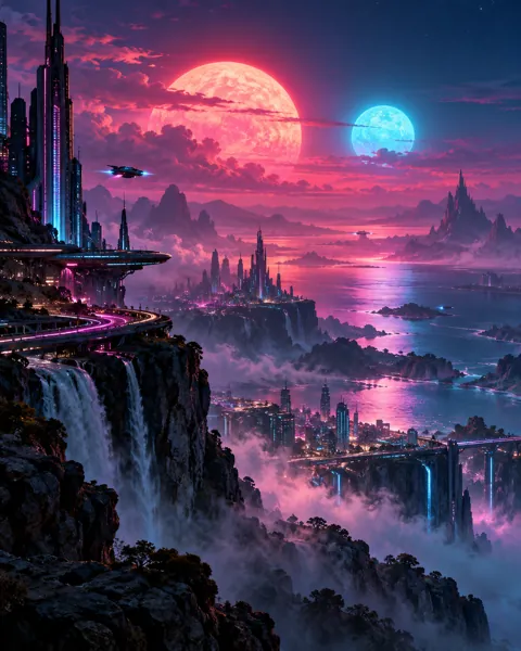 Twin Sun Exoplanet · Neon Cyberpunk