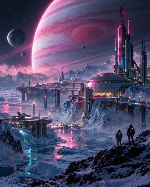 Ice Moon Research Station · Neon Cyberpunk