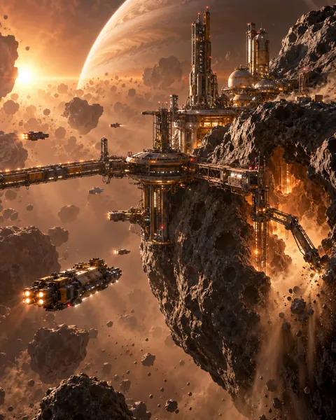Asteroid Mining Outpost · Dusty Retro-futurism