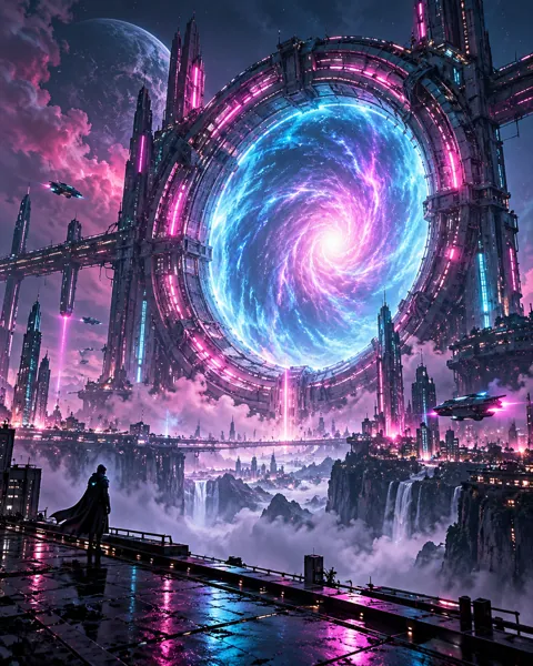 Quantum Gate Arch · Neon Cyberpunk