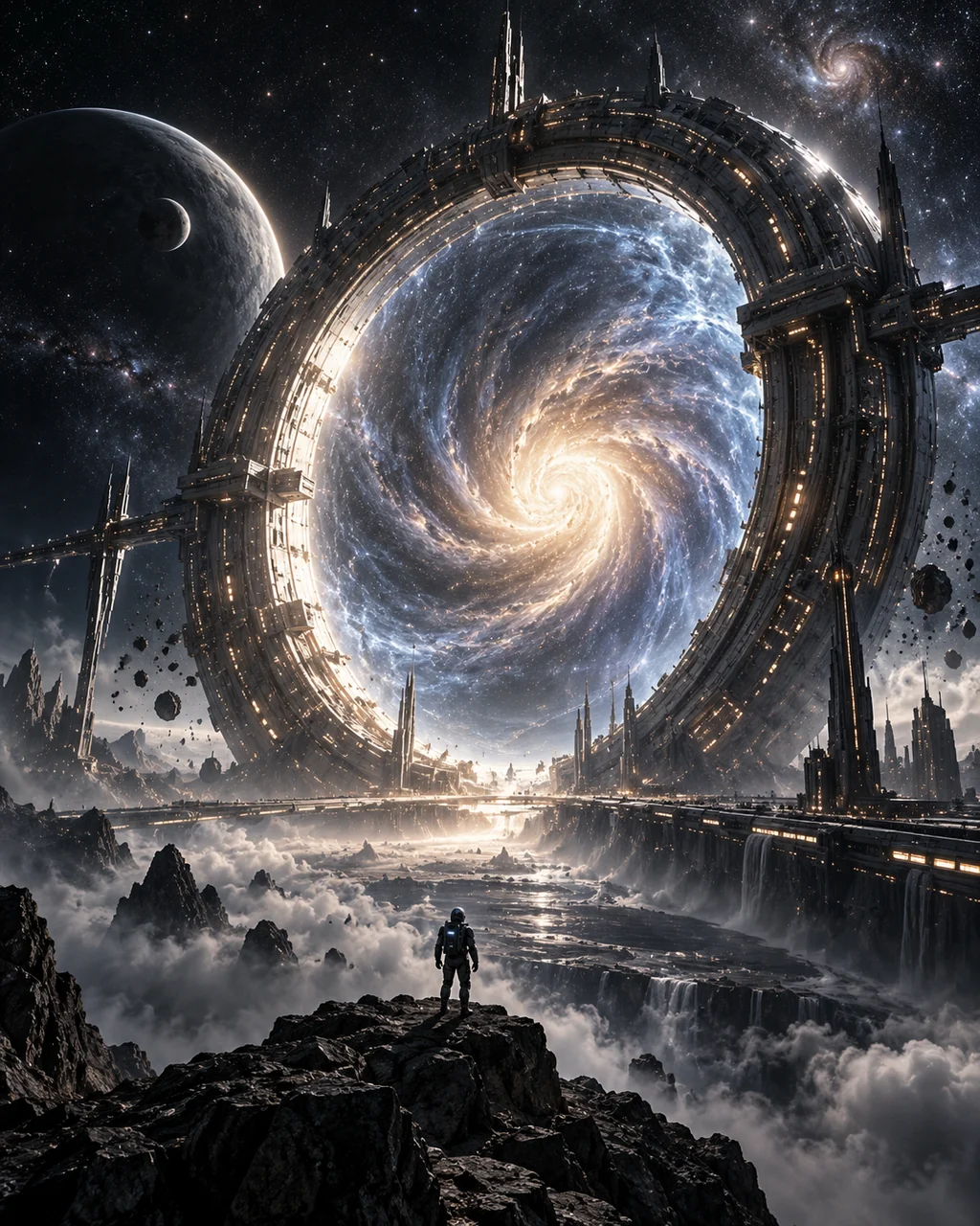 Quantum Gate Arch · Dark Cosmic Void