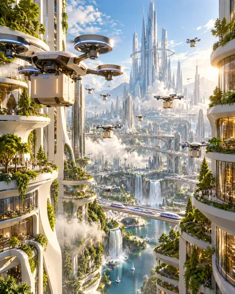 Drone Delivery Swarm · Utopian Daylight