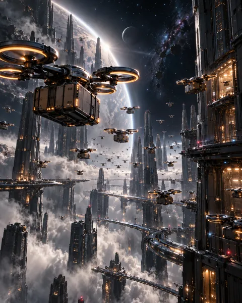Drone Delivery Swarm · Dark Cosmic Void
