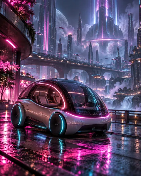 Autonomous Pod Car · Neon Cyberpunk