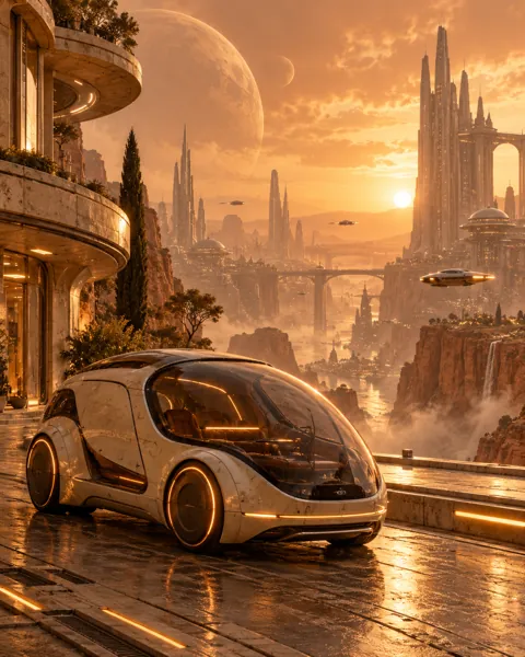 Autonomous Pod Car · Dusty Retro-futurism