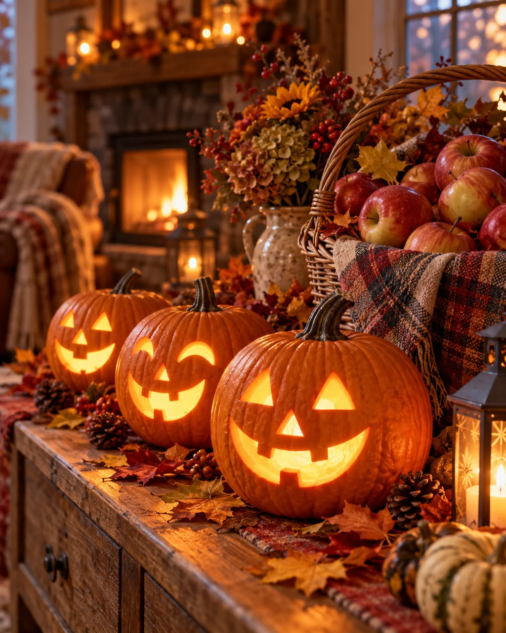 Harvest Pumpkin Lanterns · Cozy indoor light