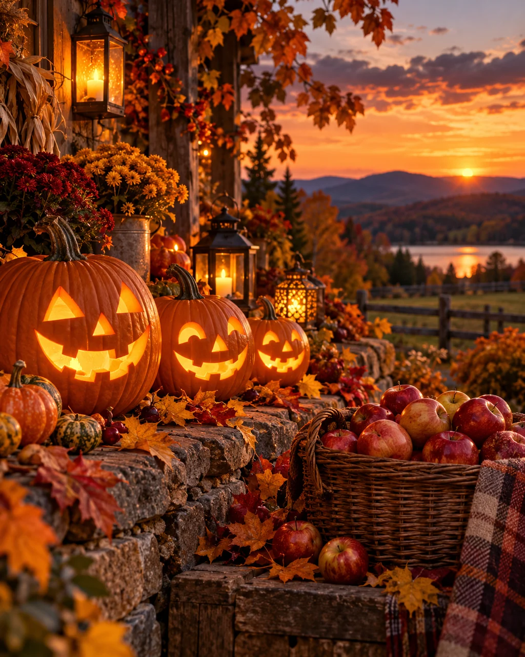 Harvest Pumpkin Lanterns · Cinematic dusk