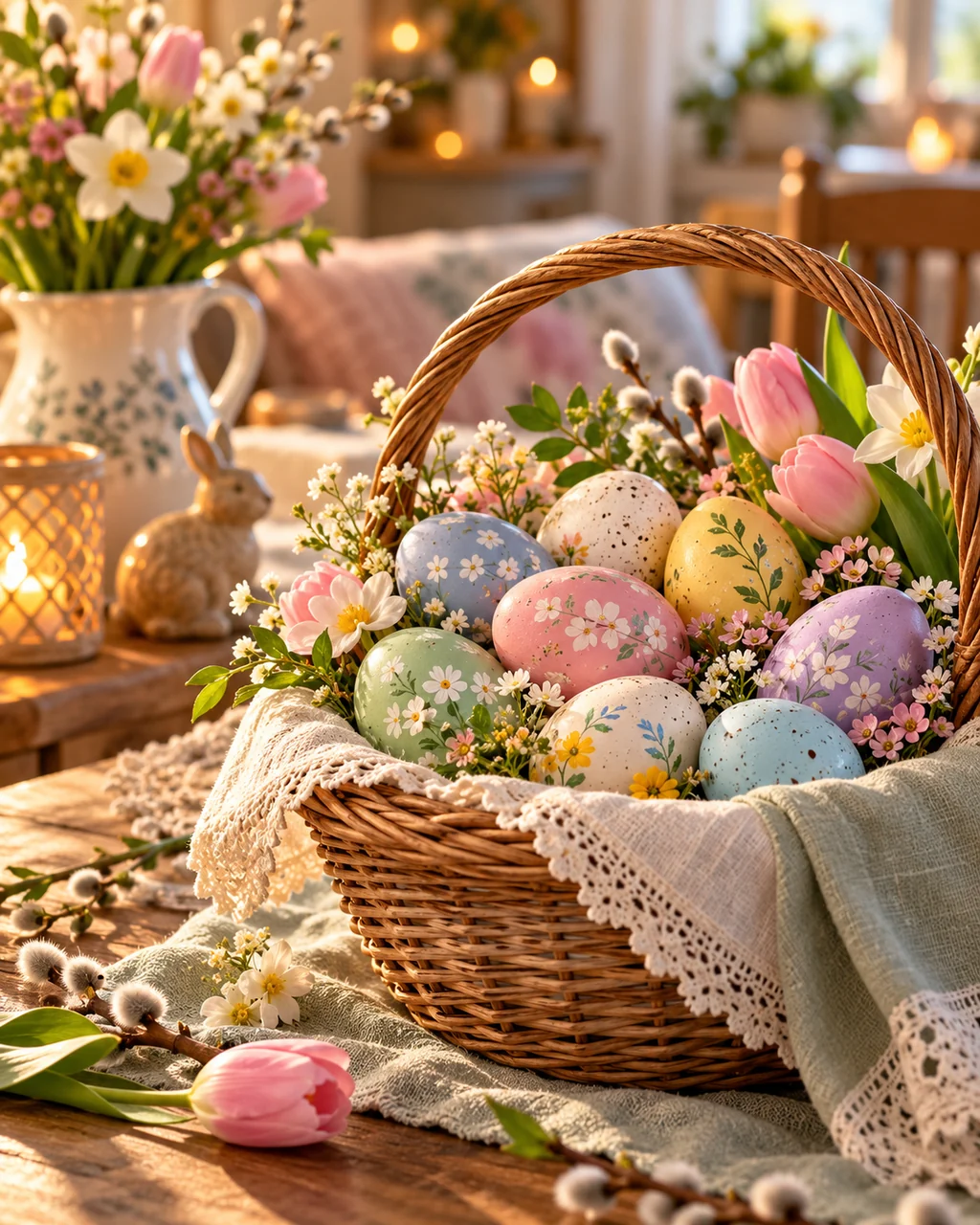 Pastel Easter Eggs · Cozy indoor light