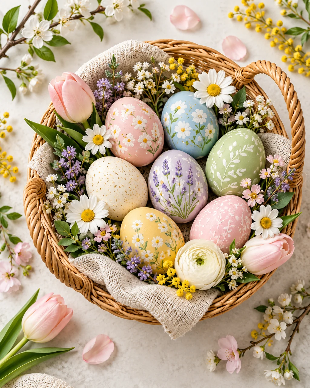 Pastel Easter Eggs · Minimal flat lay