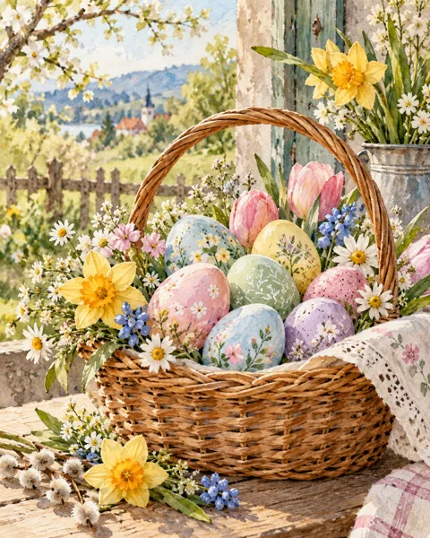 Pastel Easter Eggs · Watercolor style