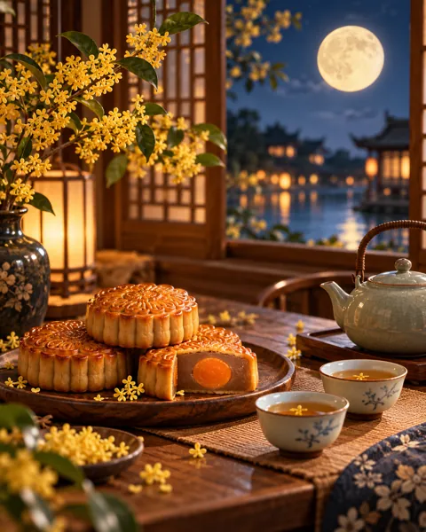 Mid-Autumn Mooncakes · Cozy indoor light