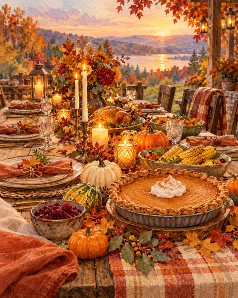 Thanksgiving Table · Watercolor style