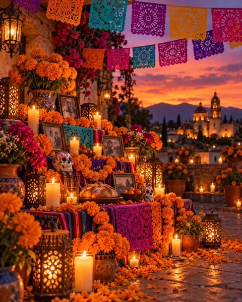 Marigold Altar Flowers · Cinematic dusk