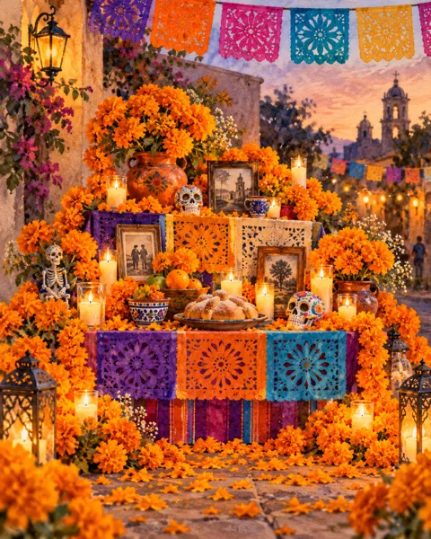 Marigold Altar Flowers · Watercolor style