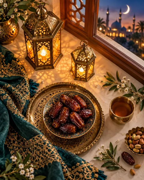 Ramadan Lanterns · Minimal flat lay