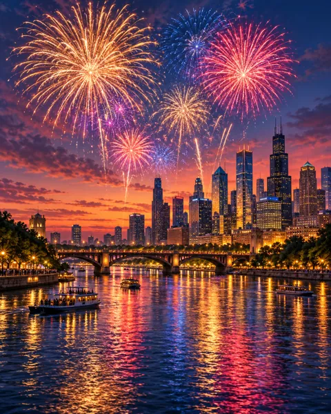 New Year Fireworks City · Cinematic dusk